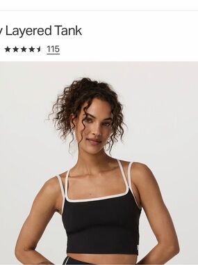 Vuori daily  Layered Tank Top with White Trim